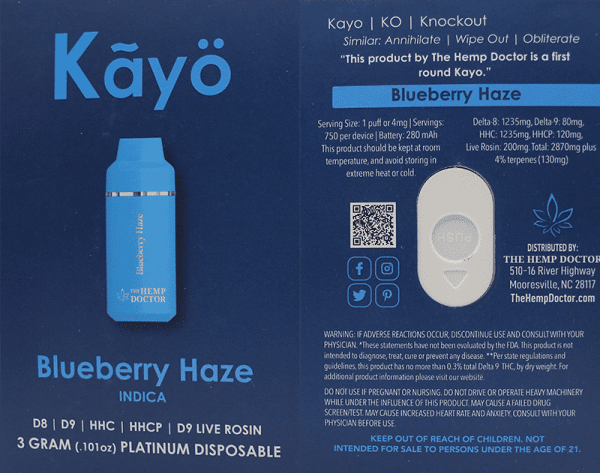 Blueberry Haze Kayo Disposable Vape
