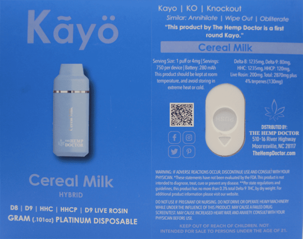 Cereal Milk Kayo Disposable Vape